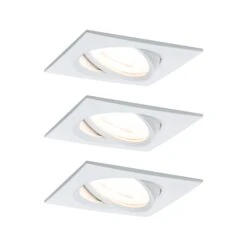 Paulmann LED Einbauleuchte Nova Basisset Schwenkbar Eckig 84x84mm 50° GU10 3x6,5W 3x460lm 230V 2700K Weiß Matt