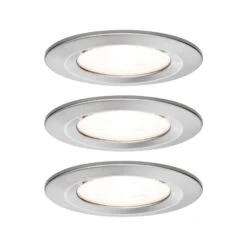 Paulmann LED Einbauleuchte Nova Basisset Starr IP44 Rund 78mm GU10 3x6,5W 3x460lm 230V 2700K Eisen Gebürstet