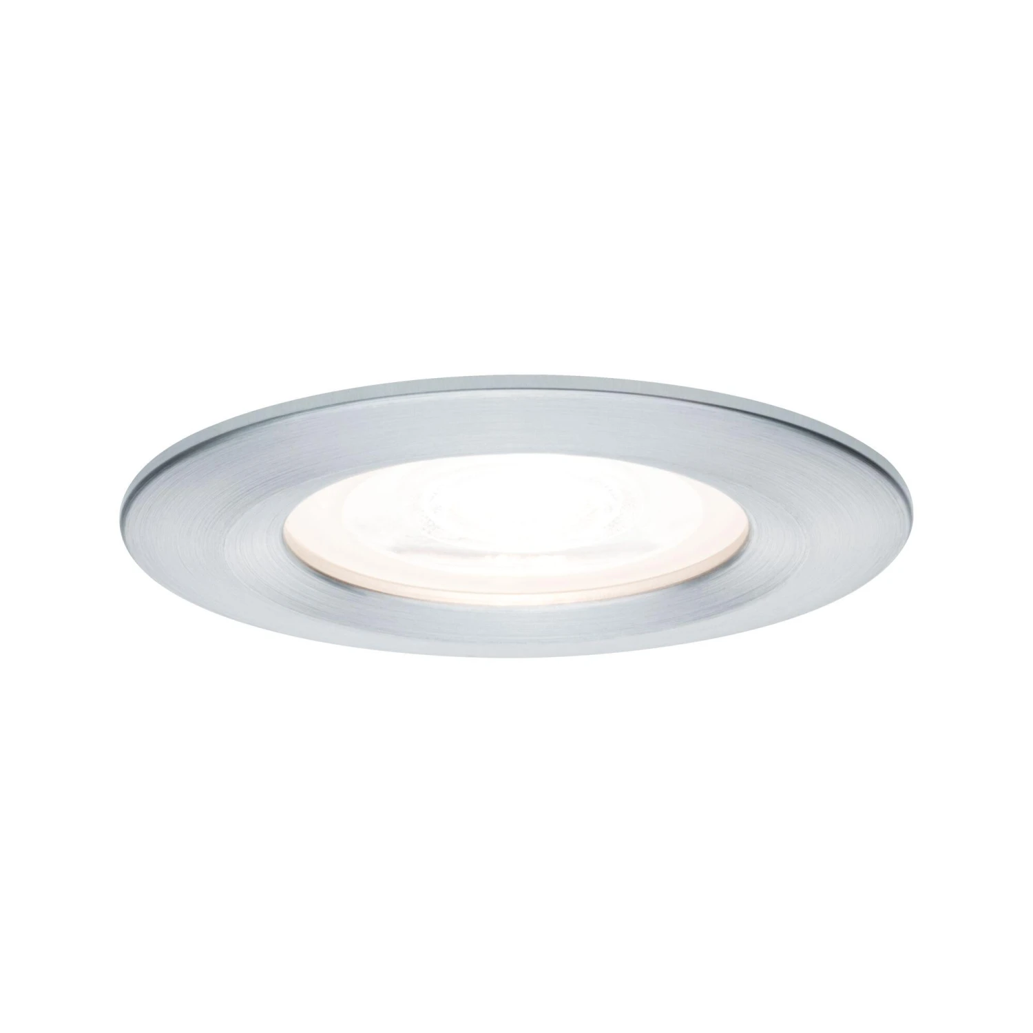 Paulmann LED Einbauleuchte Nova Starr IP44 Rund 78mm GU10 6,5W 460lm 230V 2700K Alu Gedreht