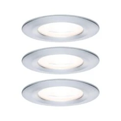 Paulmann LED Einbauleuchte Nova Basisset Starr IP44 Rund 78mm GU10 3x6,5W 3x460lm 230V 2700K Alu Gedreht