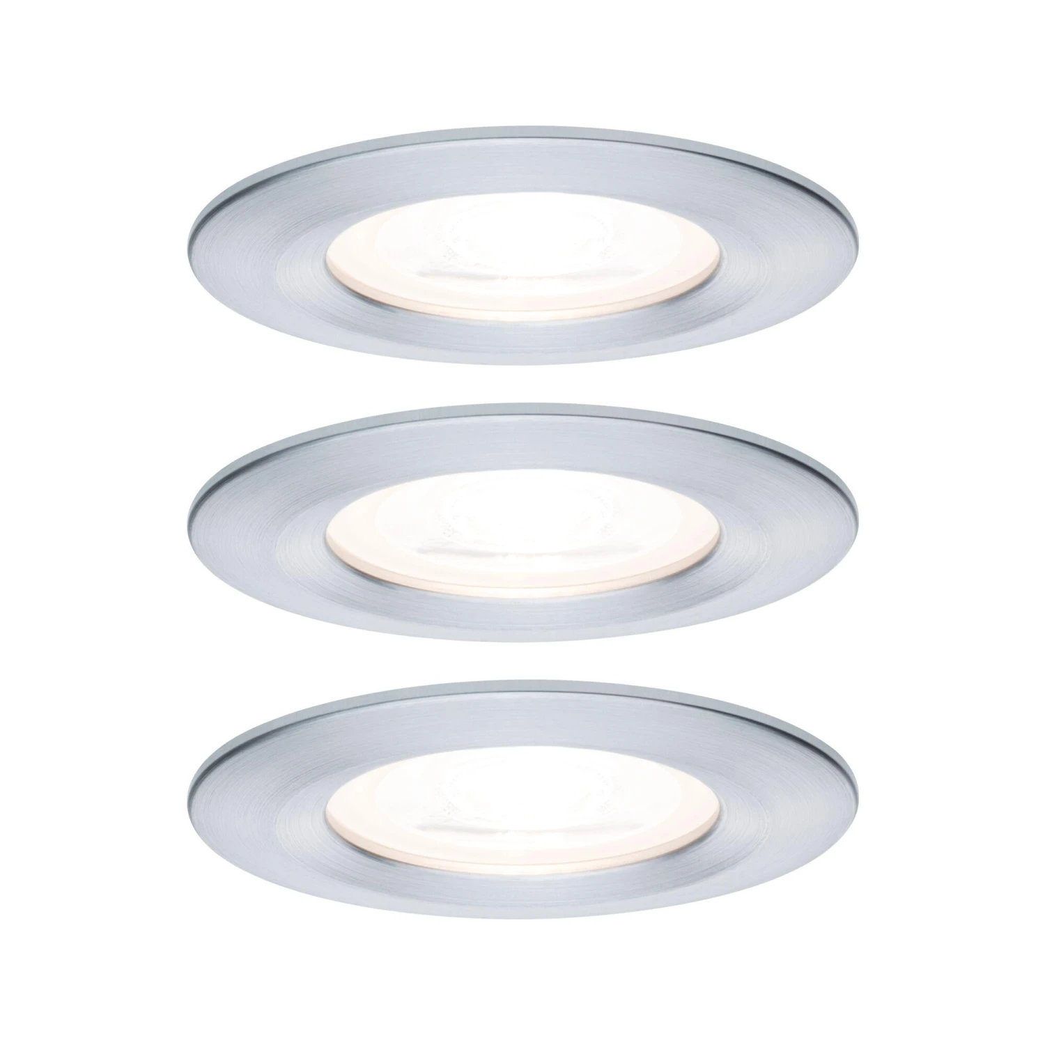 Paulmann LED Einbauleuchte Nova Basisset Starr IP44 Rund 78mm GU10 3x6,5W 3x460lm 230V 2700K Alu Gedreht