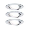 Paulmann LED Einbauleuchte Nova Coin Basisset Schwenkbar Rund 84mm 50° Coin 3x6W 3x470lm 230V 2700K Alu Gedreht