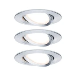 Paulmann LED Einbauleuchte Nova Coin Basisset Schwenkbar Rund 84mm 50° Coin 3x6W 3x470lm 230V 2700K Alu Gedreht