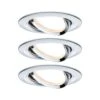 Paulmann LED Einbauleuchte Nova Coin Basisset Schwenkbar Rund 84mm 50° Coin 3x6W 3x470lm 230V 2700K Chrom