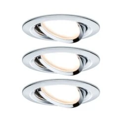 Paulmann LED Einbauleuchte Nova Coin Basisset Schwenkbar Rund 84mm 50° Coin 3x6W 3x470lm 230V 2700K Chrom