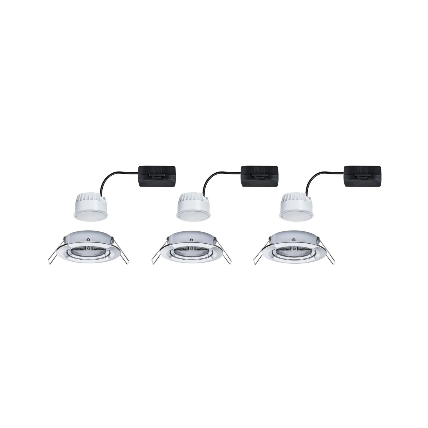 Paulmann LED Einbauleuchte Nova Coin Basisset Schwenkbar Rund 84mm 50° Coin 3x6W 3x470lm 230V 2700K Chrom - Image 7