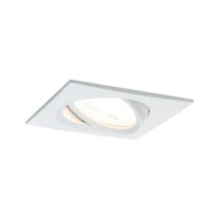 Paulmann LED Einbauleuchte Nova Coin Einzelleuchte Schwenkbar Eckig 84x84mm 50° Coin 6W 470lm 230V 2700K Weiß Matt