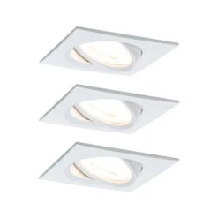 Paulmann LED Einbauleuchte Nova Coin Basisset Schwenkbar Eckig 84x84mm 50° Coin 3x6W 3x470lm 230V 2700K Weiß Matt