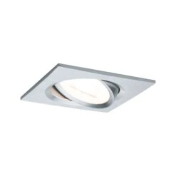Paulmann LED Einbauleuchte Nova Coin Einzelleuchte Schwenkbar Eckig 84x84mm 50° Coin 6W 470lm 230V 2700K Alu Gedreht