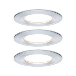 Paulmann LED Einbauleuchte Nova Coin Basisset Starr IP44 Rund 78mm Coin 3x6W 3x470lm 230V 2700K Alu Gedreht