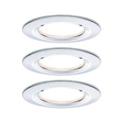 Paulmann LED Einbauleuchte Nova Coin Basisset Starr IP44 Rund 78mm Coin 3x6W 3x470lm 230V 2700K Chrom