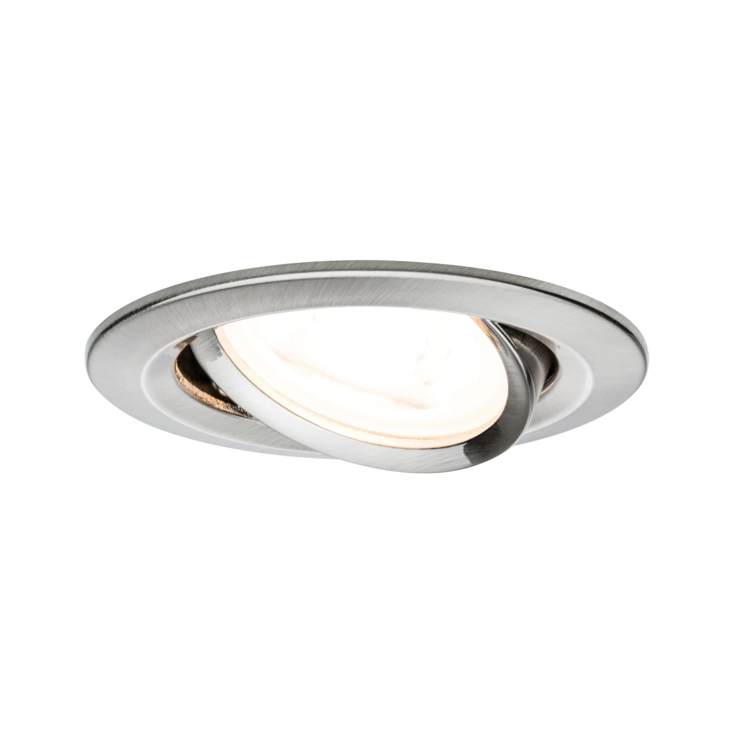 Paulmann LED Einbauleuchte 3-Step-Dim Nova Schwenkbar Rund 84mm 50° GU10 6,5W 460lm 230V Dimmbar 2700K Eisen Gebürstet