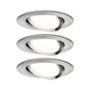 Paulmann LED Einbauleuchte 3-Step-Dim Nova Basisset Schwenkbar Rund 84mm 50° GU10 3x6,5W 3x460lm 230V Dimmbar 2700K Eisen Gebürstet