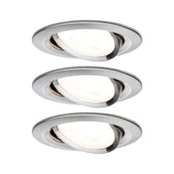Paulmann LED Einbauleuchte 3-Step-Dim Nova Basisset Schwenkbar Rund 84mm 50° GU10 3x6,5W 3x460lm 230V Dimmbar 2700K Eisen Gebürstet