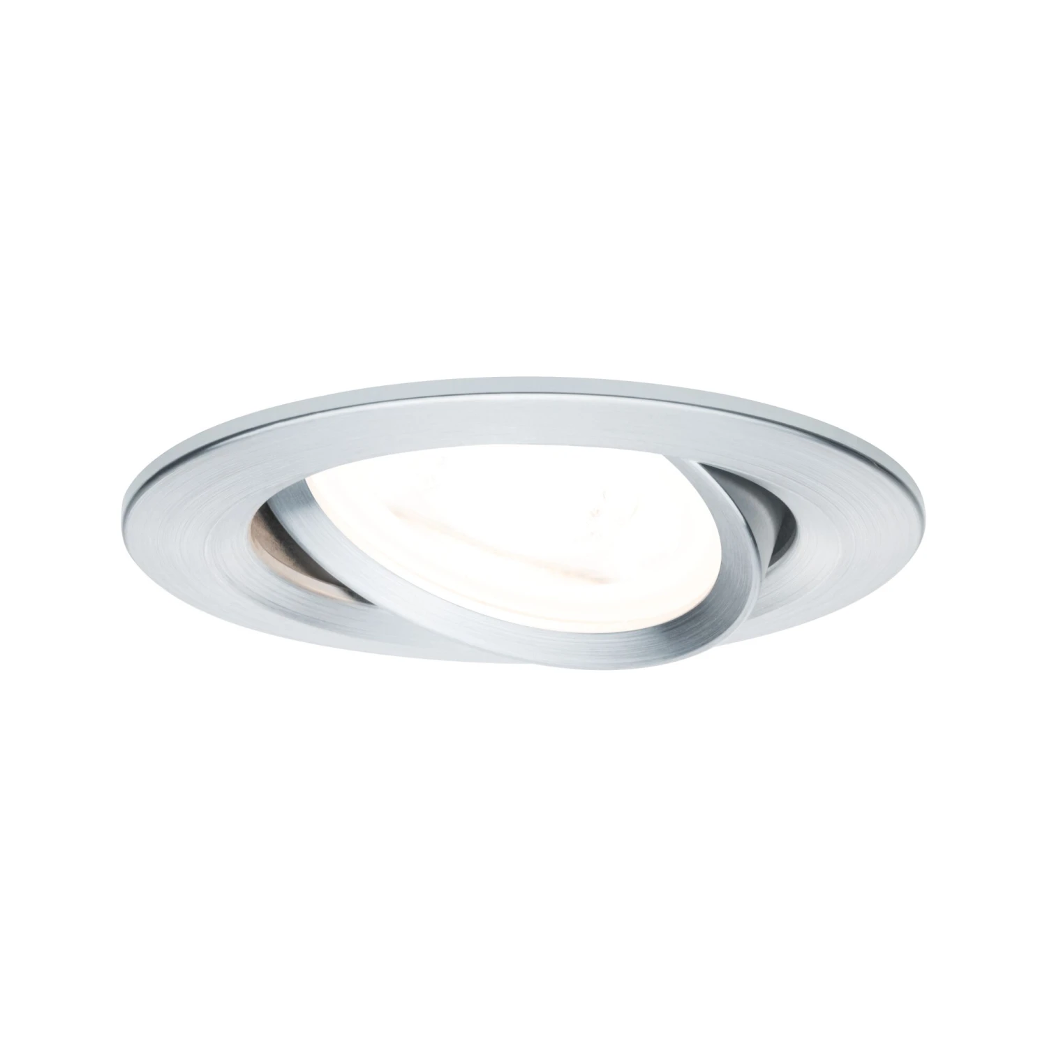 Paulmann LED Einbauleuchte 3-Step-Dim Nova Schwenkbar Rund 84mm 50° GU10 6,5W 460lm 230V Dimmbar 2700K Alu Gedreht