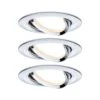 Paulmann LED Einbauleuchte 3-Step-Dim Nova Basisset Schwenkbar Rund 84mm 50° GU10 3x6,5W 3x460lm 230V Dimmbar 2700K Chrom