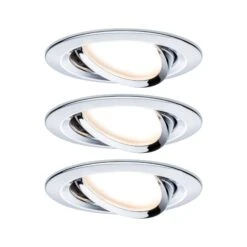 Paulmann LED Einbauleuchte 3-Step-Dim Nova Basisset Schwenkbar Rund 84mm 50° GU10 3x6,5W 3x460lm 230V Dimmbar 2700K Chrom