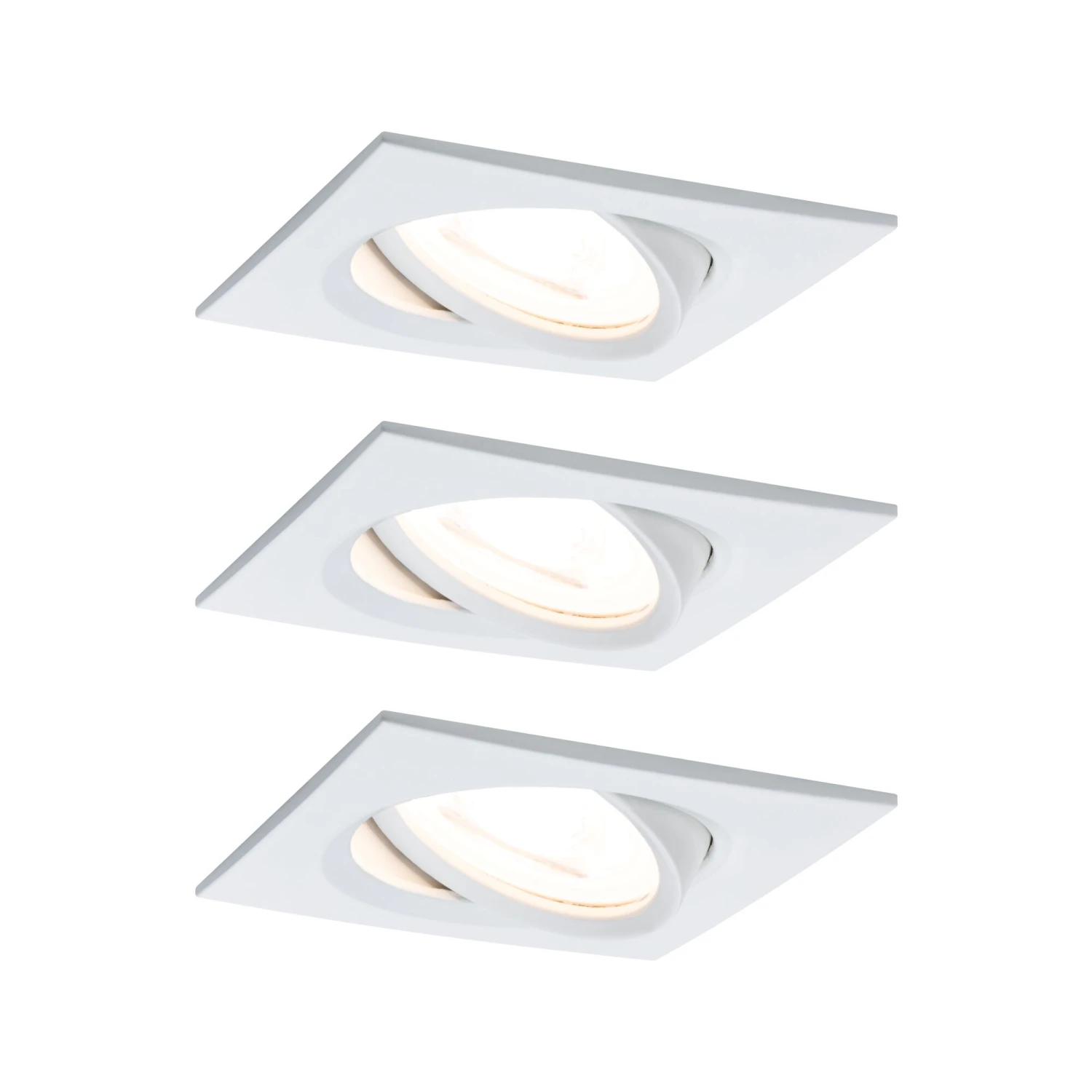 Paulmann LED Einbauleuchte 3-Step-Dim Nova Basisset Schwenkbar Eckig 84x84mm 50° GU10 3x6,5W 3x460lm 230V Dimmbar 2700K Weiß Matt
