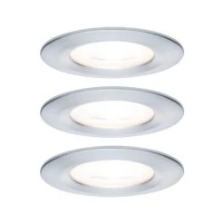 Paulmann LED Einbauleuchte 3-Step-Dim Nova Basisset Starr IP44 Rund 78mm GU10 3x6,5W 3x460lm 230V Dimmbar 2700K Alu Gedreht