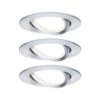 Paulmann LED Einbauleuchte 3-Step-Dim Nova Coin Basisset Schwenkbar Rund 84mm 50° Coin 3x6W 3x470lm 230V Dimmbar 2700K Alu Gedreht