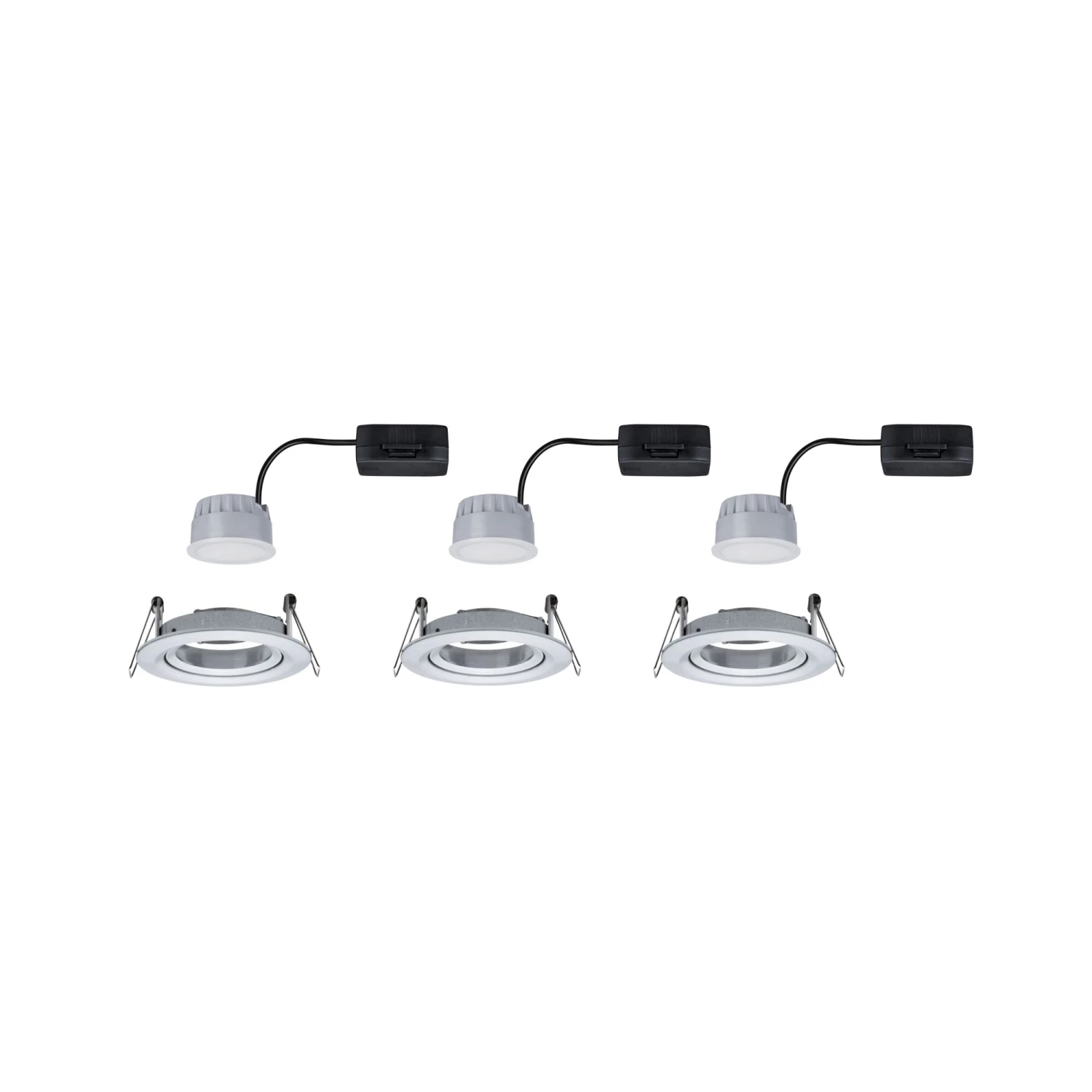 Paulmann LED Einbauleuchte 3-Step-Dim Nova Coin Basisset Schwenkbar Rund 84mm 50° Coin 3x6W 3x470lm 230V Dimmbar 2700K Alu Gedreht - Image 6