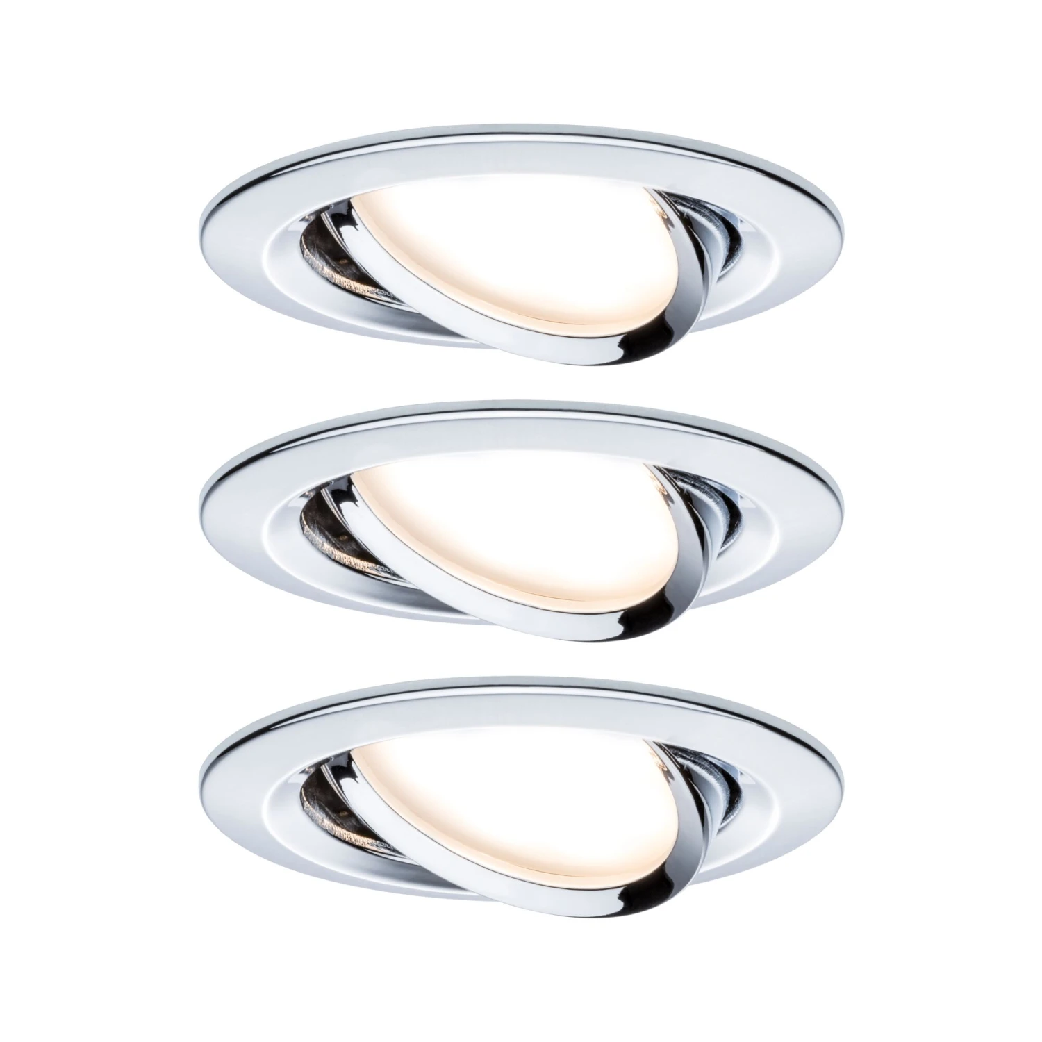 Paulmann LED Einbauleuchte 3-Step-Dim Nova Coin Basisset Schwenkbar Rund 84mm 50° Coin 3x6W 3x470lm 230V Dimmbar 2700K Chrom