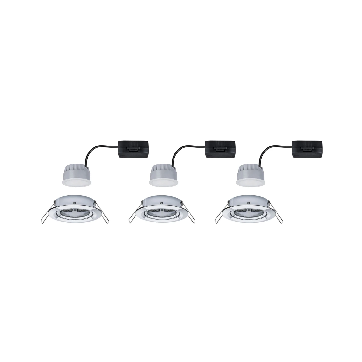 Paulmann LED Einbauleuchte 3-Step-Dim Nova Coin Basisset Schwenkbar Rund 84mm 50° Coin 3x6W 3x470lm 230V Dimmbar 2700K Chrom - Image 7