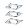 Paulmann LED Einbauleuchte 3-Step-Dim Nova Coin Basisset Schwenkbar Eckig 84x84mm 50° Coin 3x6W 3x470lm 230V Dimmbar 2700K Alu Gedreht