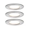 Paulmann LED Einbauleuchte 3-Step-Dim Nova Coin Basisset Starr IP44 Rund 78mm Coin 3x6W 3x470lm 230V Dimmbar 2700K Eisen Gebürstet