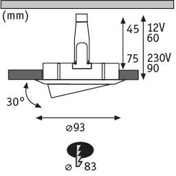 Paulmann Einbauleuchte Nova Plus Schwenkbar IP65 Rund 93mm 30° GU5,3 / GU10 Max. 35W Dimmbar Weiß Matt - Image 2
