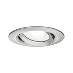 Paulmann LED Einbauleuchte Nova Plus Einzelleuchte Schwenkbar IP65 Rund 93mm 30° GU10 6W 470lm 230V Dimmbar 4000K Eisen Gebürstet