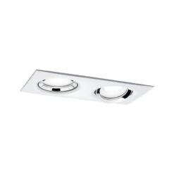 Paulmann LED Einbauleuchte Nova Plus Einzelleuchte Schwenkbar IP65 Eckig 185x93mm 30° GU10 1x 2x6W 1x 2x470lm 230V Dimmbar 4000K Weiß Matt/Chrom