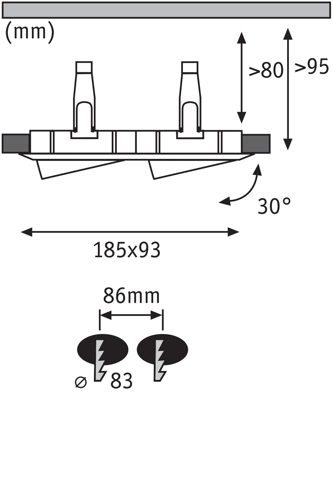 Paulmann LED Einbauleuchte Nova Plus Einzelleuchte Schwenkbar IP65 Eckig 185x93mm 30° GU10 1x 2x6W 1x 2x470lm 230V Dimmbar 4000K Weiß Matt/Chrom - Image 2