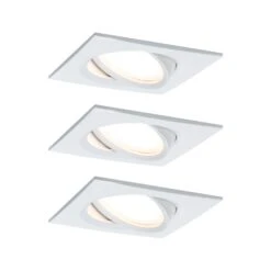 Paulmann LED Einbauleuchte Nova Plus Coin Basisset Schwenkbar Eckig 84x84mm 50° Coin 3x6W 3x470lm 230V Dimmbar 2700K Weiß Matt