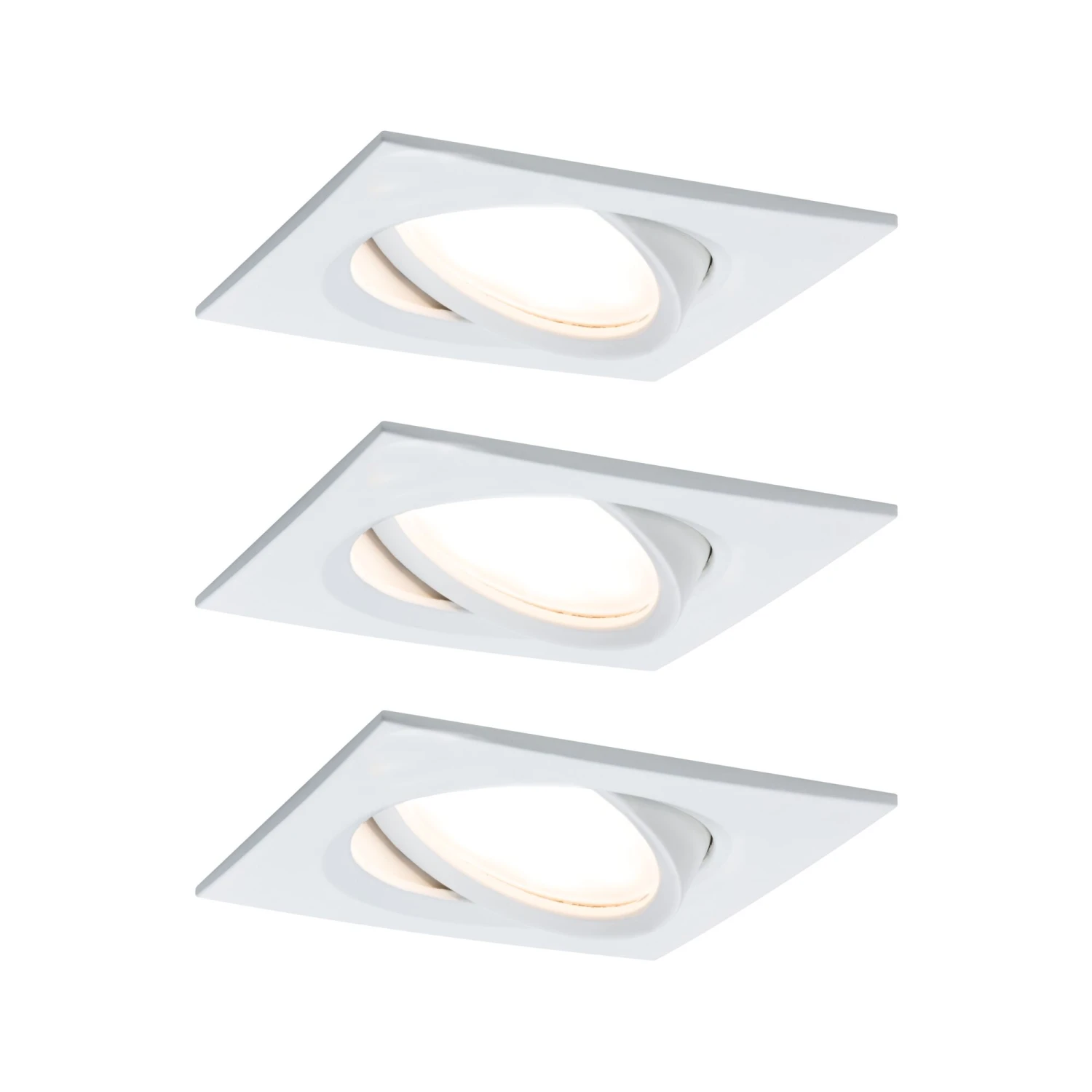 Paulmann LED Einbauleuchte Nova Plus Coin Basisset Schwenkbar Eckig 84x84mm 50° Coin 3x6W 3x470lm 230V Dimmbar 2700K Weiß Matt