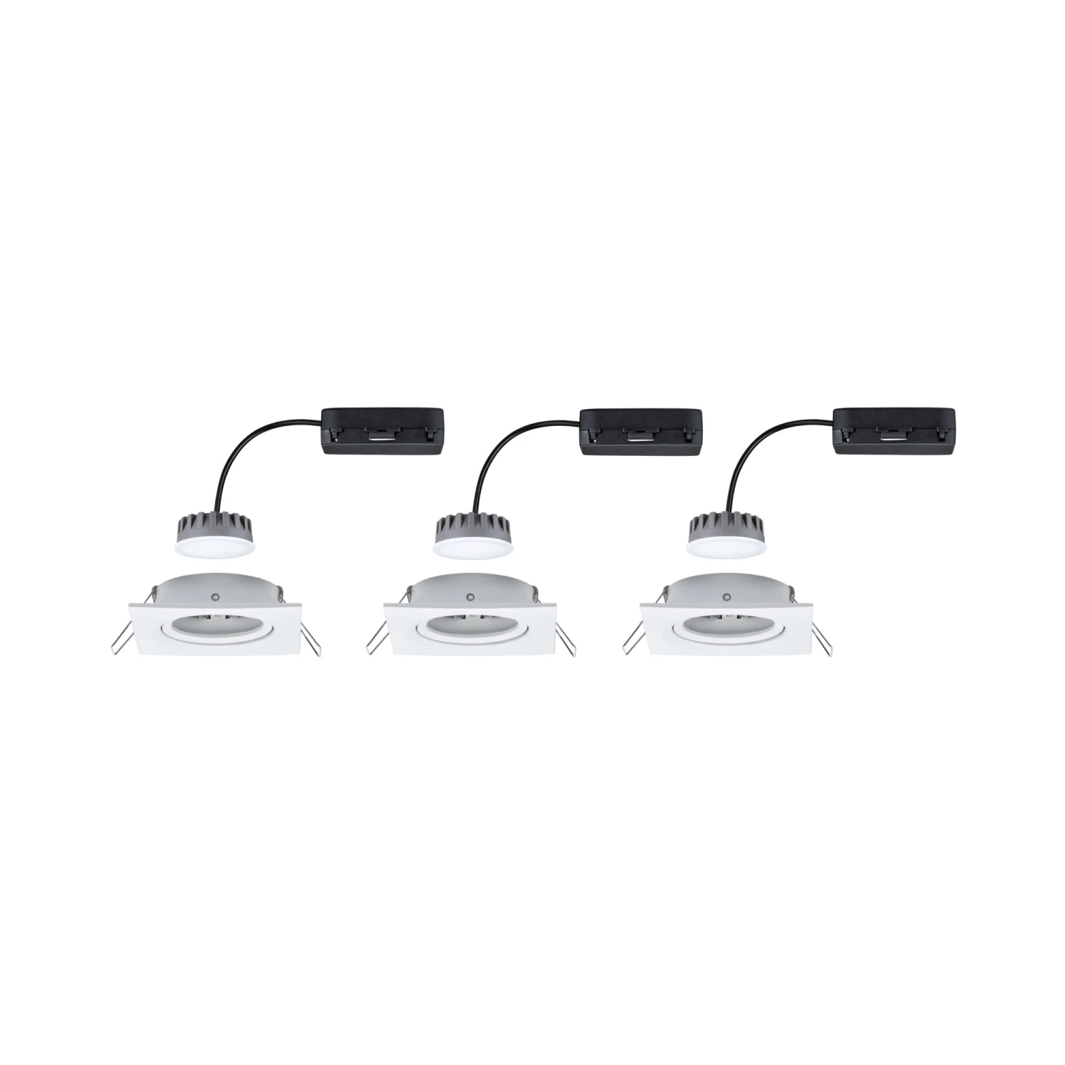 Paulmann LED Einbauleuchte Nova Plus Coin Basisset Schwenkbar Eckig 84x84mm 50° Coin 3x6W 3x470lm 230V Dimmbar 2700K Weiß Matt - Image 7