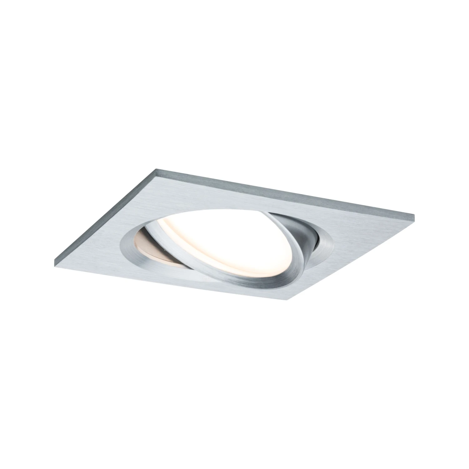 Paulmann LED Einbauleuchte Nova Plus Coin Einzelleuchte Schwenkbar Eckig 84x84mm 50° Coin 6W 425lm 230V Dimmbar 2700K Alu