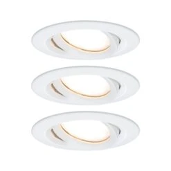 Paulmann LED Einbauleuchte Nova Plus Coin Basisset Schwenkbar IP65 Rund 93mm 30° Coin 3x6W 3x470lm 230V Dimmbar 2700K Weiß Matt