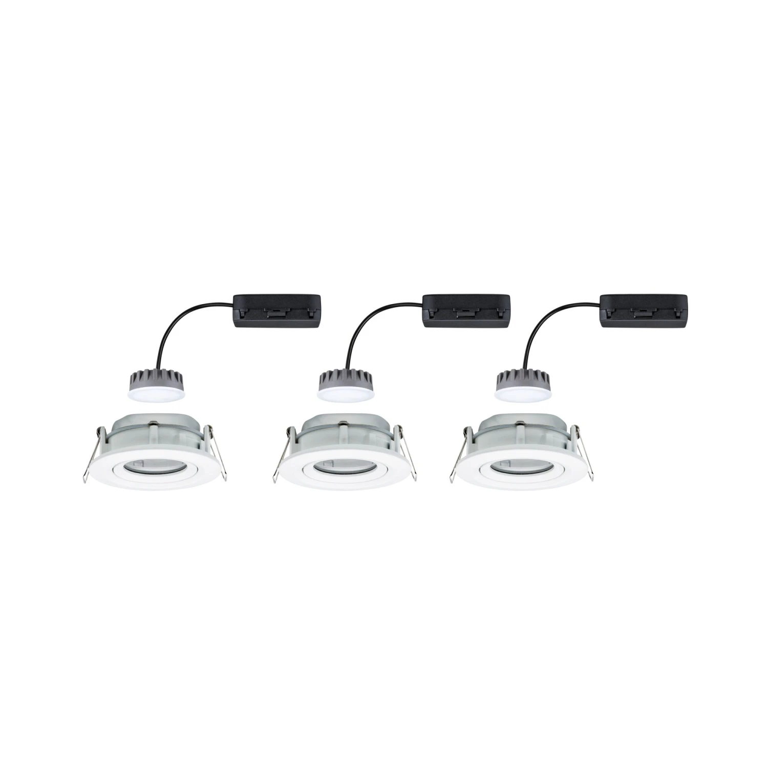 Paulmann LED Einbauleuchte Nova Plus Coin Basisset Schwenkbar IP65 Rund 93mm 30° Coin 3x6W 3x470lm 230V Dimmbar 2700K Weiß Matt - Image 6