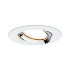 Paulmann LED Einbauleuchte Nova Plus Coin Einzelleuchte Schwenkbar IP65 Rund 93mm 30° Coin 6W 470lm 230V Dimmbar 2700K Weiß Matt/Chrom