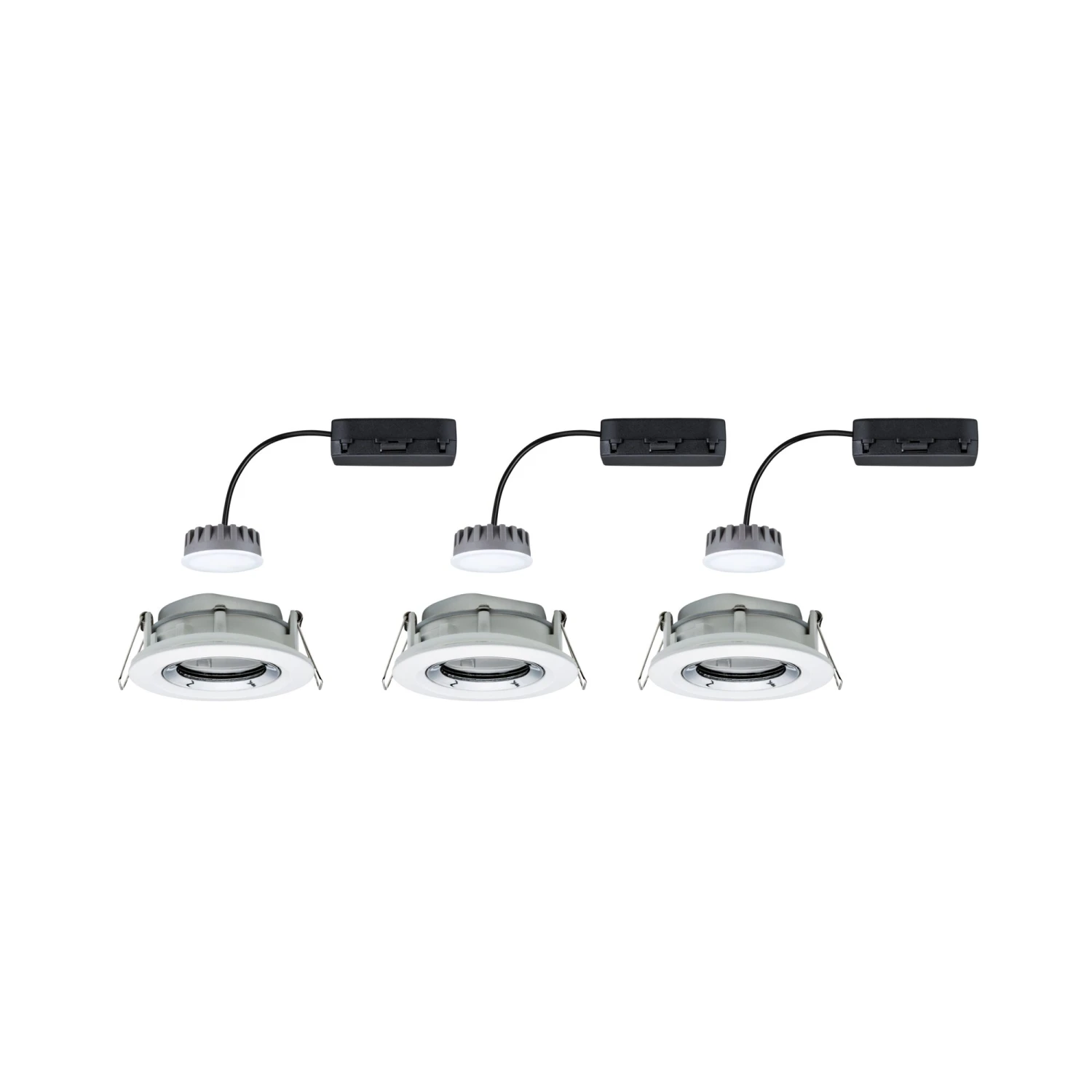 Paulmann LED Einbauleuchte Nova Plus Coin Basisset Schwenkbar IP65 Rund 93mm 30° Coin 3x6W 3x470lm 230V Dimmbar 2700K Weiß Matt/Chrom - Image 7