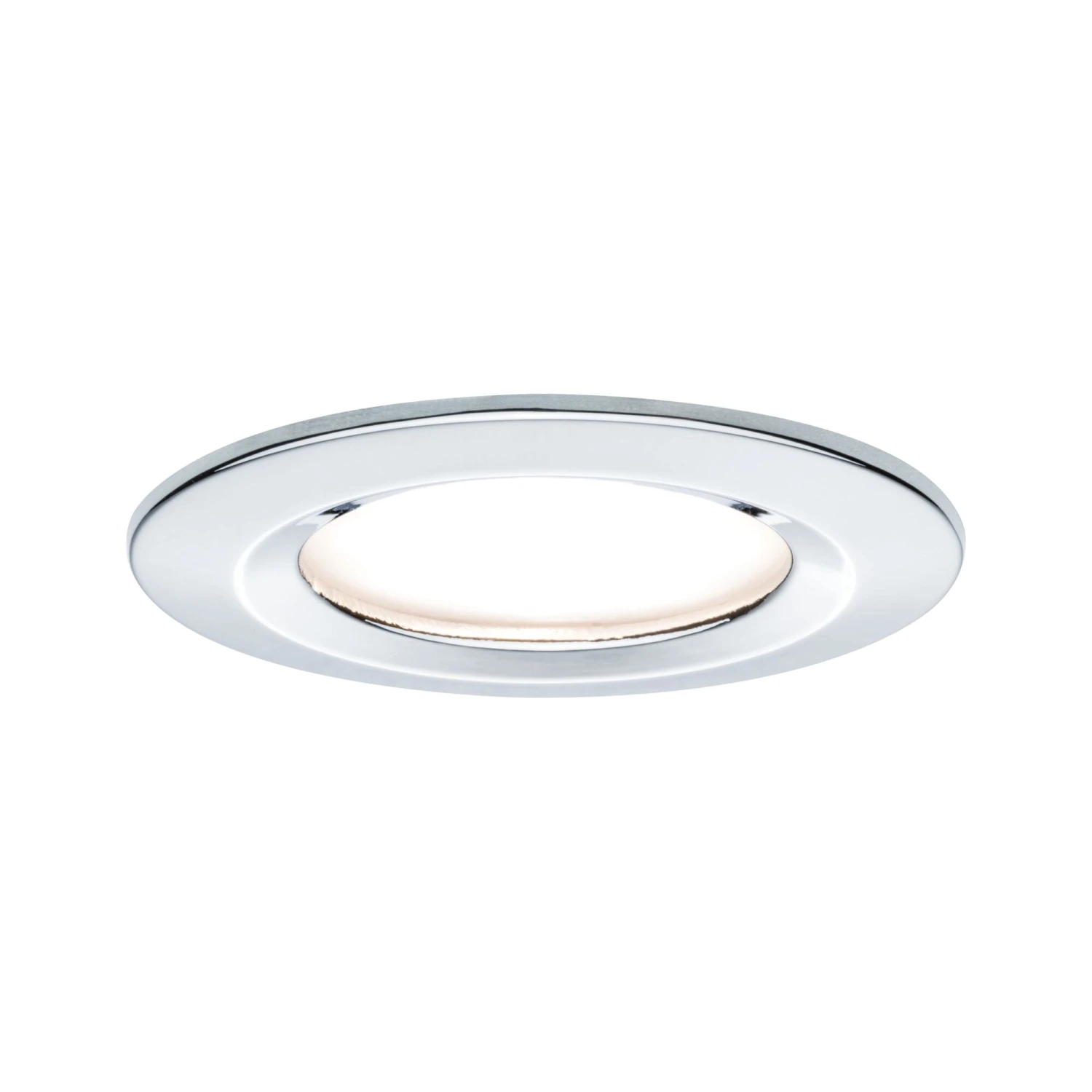 Paulmann LED Einbauleuchte Nova Plus Coin Einzelleuchte Starr IP44 Rund 78mm Coin 6,8W 425lm 230V Dimmbar 2700K Chrom