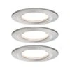 Paulmann LED Einbauleuchte Nova Plus Coin Basisset Starr IP44 Rund 78mm Coin 3x6W 3x470lm 230V Dimmbar 2700K Eisen Gebürstet