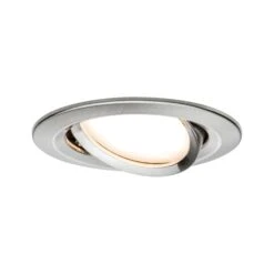Paulmann LED Einbauleuchte Nova Plus Coin Einzelleuchte Schwenkbar Rund 84mm 50° Coin 6W 470lm 230V Dimmbar 2700K Eisen Gebürstet