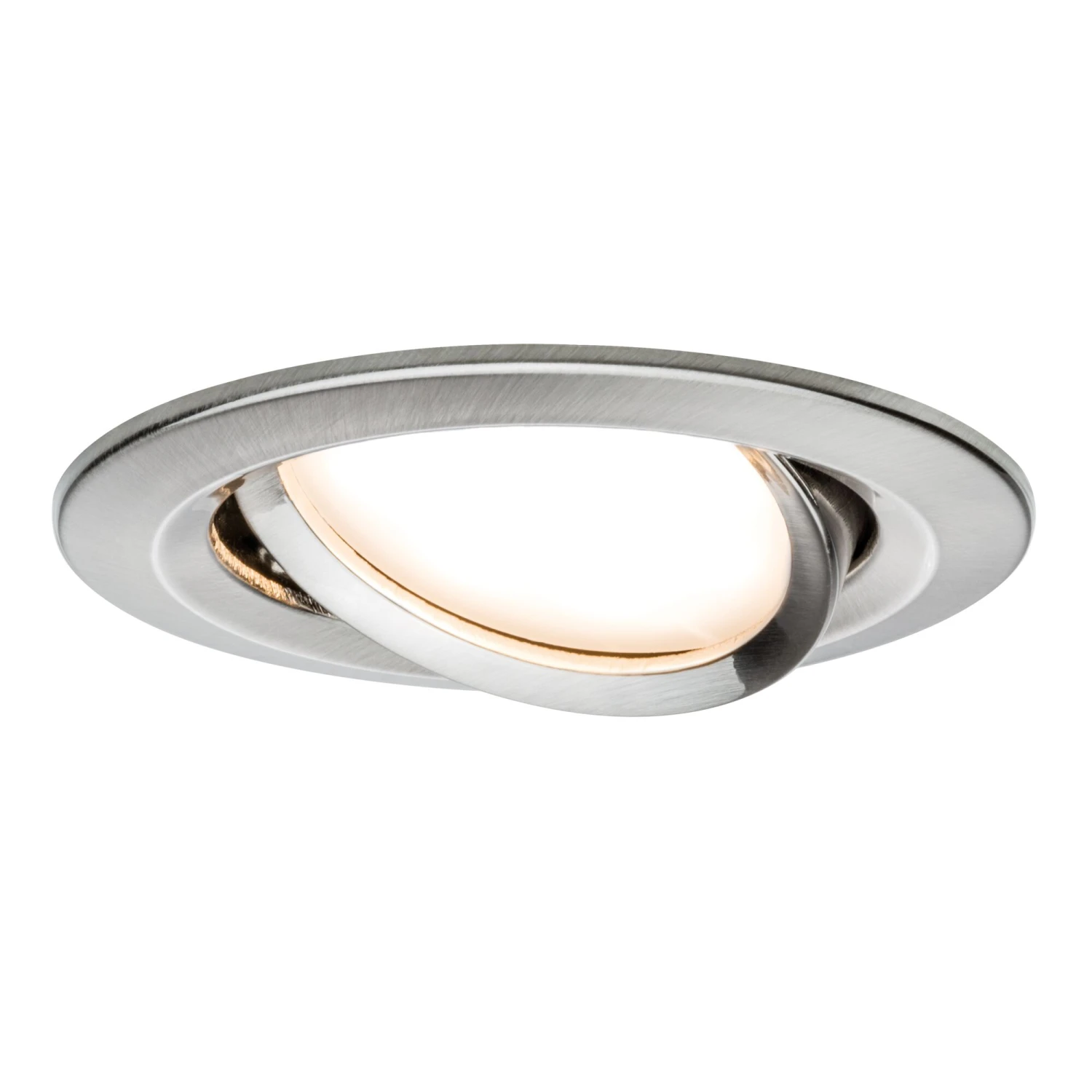 Paulmann LED Einbauleuchte Nova Plus Coin Basisset Schwenkbar Rund 84mm 50° Coin 3x6W 3x470lm 230V Dimmbar 2700K Eisen Gebürstet - Image 5