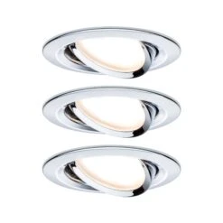 Paulmann LED Einbauleuchte Nova Plus Coin Basisset Schwenkbar Rund 84mm 50° Coin 3x6W 3x470lm 230V Dimmbar 2700K Chrom