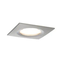Paulmann Premium LED Einbauleuchte Slim Coin Einzelleuchte Starr IP44 Eckig 78x78mm Coin 6,8W 425lm 230V Dimmbar 2700K Eisen Gebürstet