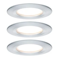 Paulmann LED Einbauleuchte Nova Plus Coin Basisset Starr IP44 Rund 78mm Coin 3x6W 3x470lm 230V Dimmbar 2700K Alu Gedreht