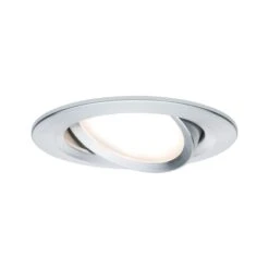 Paulmann LED Einbauleuchte Nova Plus Coin Einzelleuchte Schwenkbar Rund 84mm 50° Coin 6W 470lm 230V Dimmbar 2700K Alu Gedreht