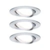Paulmann LED Einbauleuchte Nova Plus Coin Basisset Schwenkbar Rund 84mm 50° Coin 3x6W 3x470lm 230V Dimmbar 2700K Alu Gedreht
